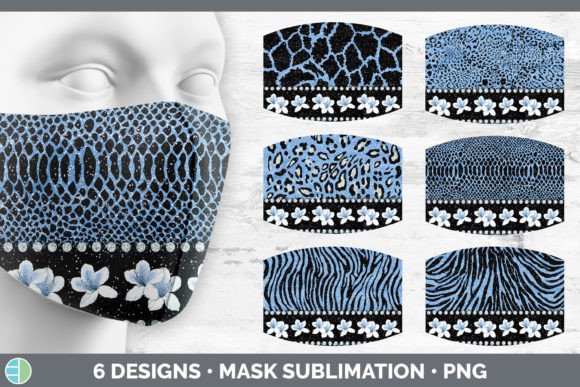 Blue Animal Print Mask: Sublimation Flo Design