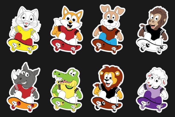 Cute Animal Cartoon with Skateboard: More Than Just a Playful Font