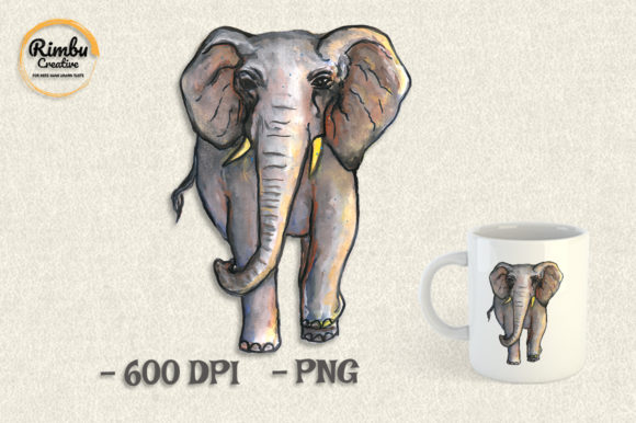 Elephant Watercolor Clipart Animal: A Hand-Drawn Design Essential