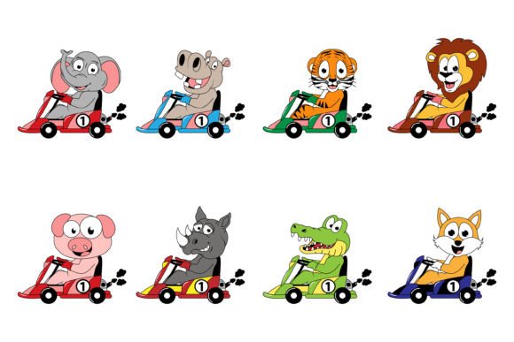 Exploring the Cute Animal Cartoon Ride Gokart Design Asset