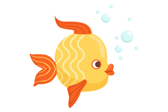 Golden Fish Underwater: A Cartoon Animal Font for Playful Brands