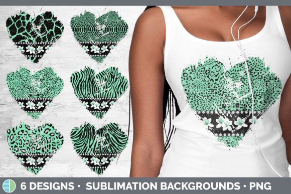 Green Animal Print Heart Distressed Clip: A Sublimation Bundle for Bold Branding