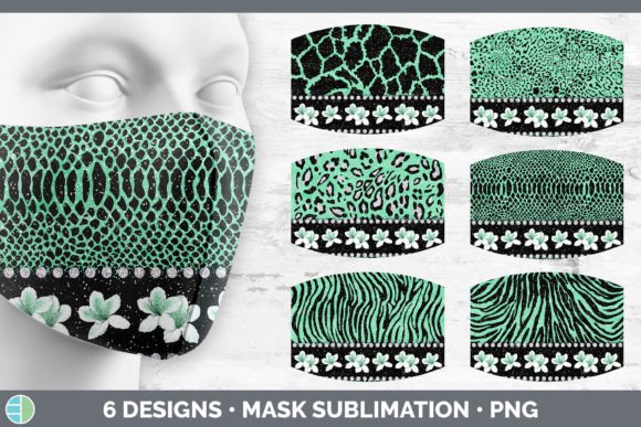Green Animal Print Mask | Sublimation Fl: A Bold Design Asset