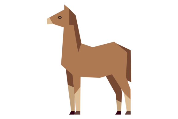 Horse Symbol: A Farm Animal in Polygonal Style for Modern Design