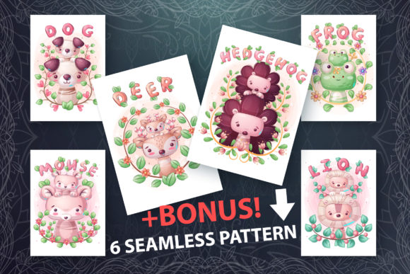 Set Cute Animal: Adorable Illustrations for Creative Projects