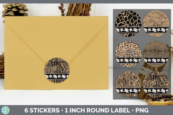 Tan Animal Print Stickers | Sticker 1in: A Designer's Sublimation Bundle
