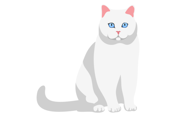 The Irresistible Charm of the Fluffy White Cat Sitting Icon