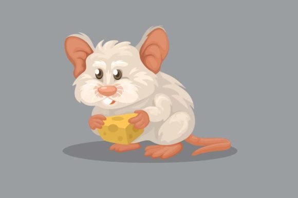 The White Mouse Eating Cheese Animal Mascot: More Than Just a Cute Icon