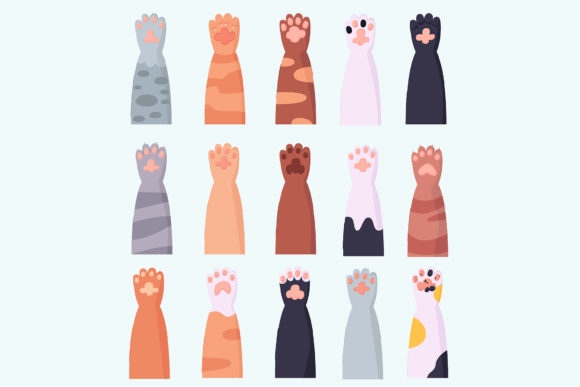 Understanding the Cat Paw Cartoon Set Icon Animal Legs for Design