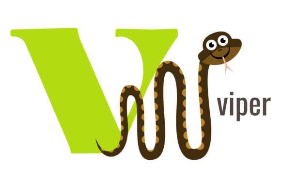 V Letter Card: The Viper Animal Alphabet Voc