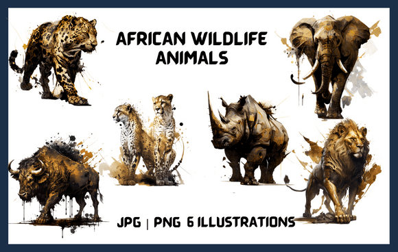 Wild African Animal Collection: Bold Illustrations for Creative Projects